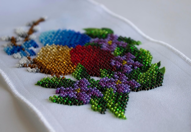 detal haftu w zbliżeniu